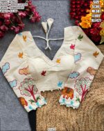 Traditional Embroidered Saree Blouse For Festive Wear
