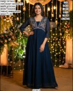 Fancy Embroidered Long Gown For Festive Wear