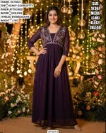 Fancy Embroidered Long Gown For Festive Wear