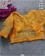 Fentam Silk Designer Blouse With Coding Jari And Khatli Handwork