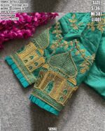 Fentam Silk Designer Blouse With Coding Jari And Khatli Handwork