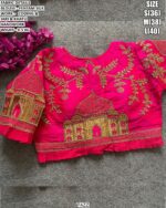 Fentam Silk Designer Blouse With Coding Jari And Khatli Handwork