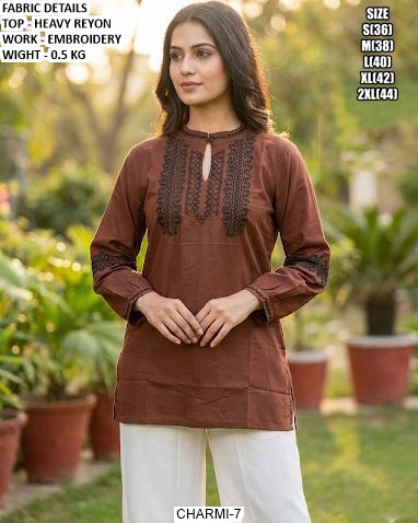 Modern Embroidered Women Top With Premium Finish