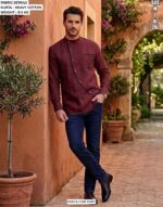 Heavy Cotton Men Kurta Cum Shirt For Festive Wear