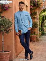 Heavy Cotton Men Kurta Cum Shirt For Festive Wear