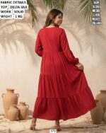 Elegant Delta Silk Designer Maxi Dress For Stylish Look