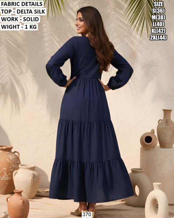 Elegant Delta Silk Designer Maxi Dress For Stylish Look