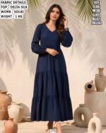 Elegant Delta Silk Designer Maxi Dress For Stylish Look