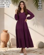 Elegant Delta Silk Designer Maxi Dress For Stylish Look
