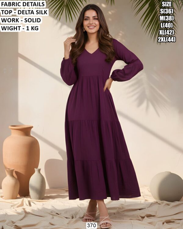Elegant Delta Silk Designer Maxi Dress For Stylish Look
