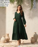 Elegant Delta Silk Designer Maxi Dress For Stylish Look