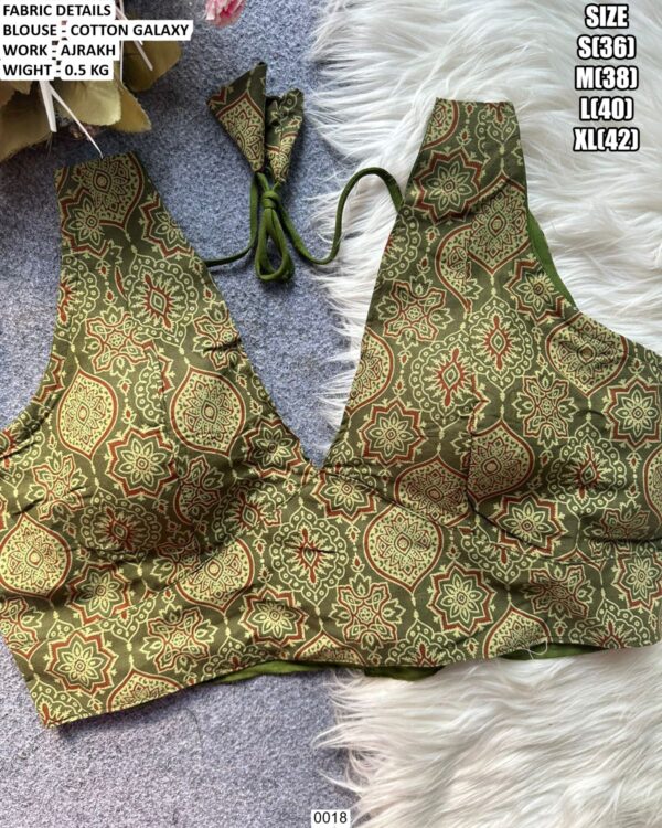 Women's Cotton Galaxy Blouse With Ajrakh Work