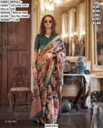 Women’S Traditional Digital Print Saree In Mulai Silk Fabric