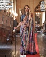 Women’S Traditional Digital Print Saree In Mulai Silk Fabric