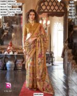 Women’S Traditional Digital Print Saree In Mulai Silk Fabric
