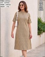 Comfortable Cotton Checks Dress For Women