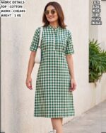 Comfortable Cotton Checks Dress For Women