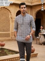 Men’s Linen Cotton Printed Kurta