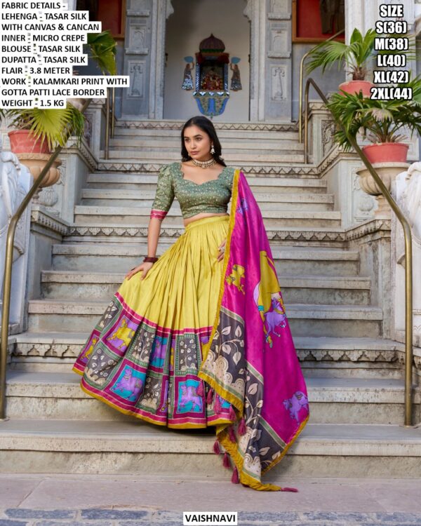 Occasion Wear Tasar Silk Lehenga Set For Women