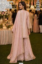 Elegant Chinon Silk Top Sharara Dupatta Set For Women