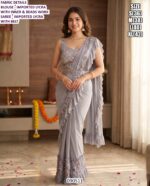 Fancy Imported Lycra Saree With Designer Blouse Set