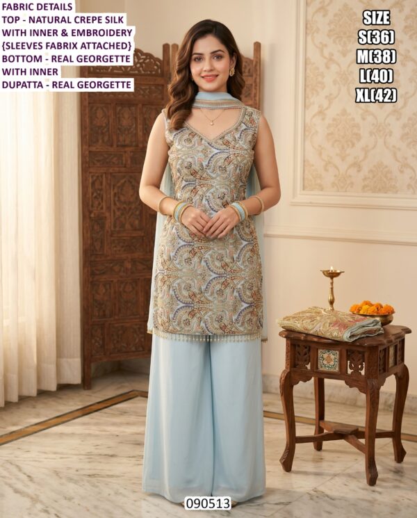 Beautiful Palazzo Suit Collection With Embroidery And Dupatta