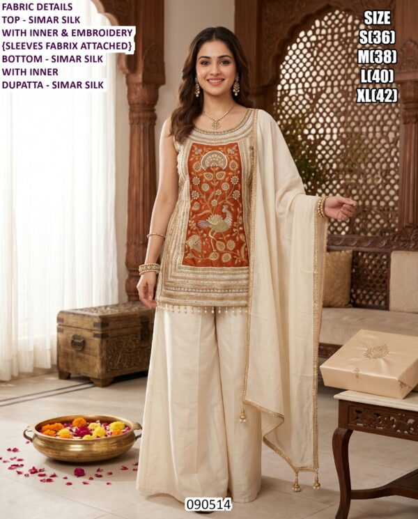 Beautiful Palazzo Suit Collection With Embroidery And Dupatta
