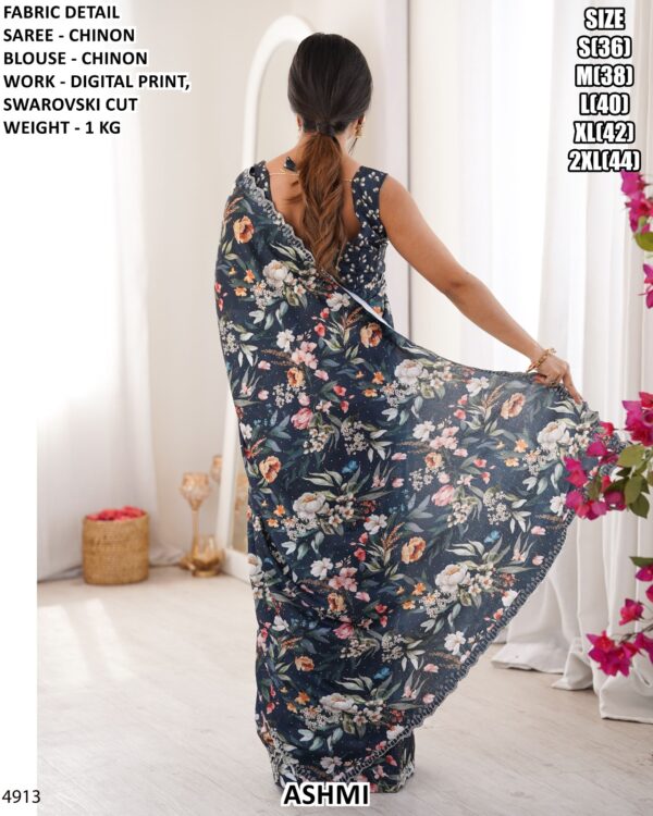 Premium Chinon Saree For Elegant Party And Festive Wear