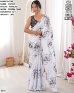 Premium Chinon Saree For Elegant Party And Festive Wear