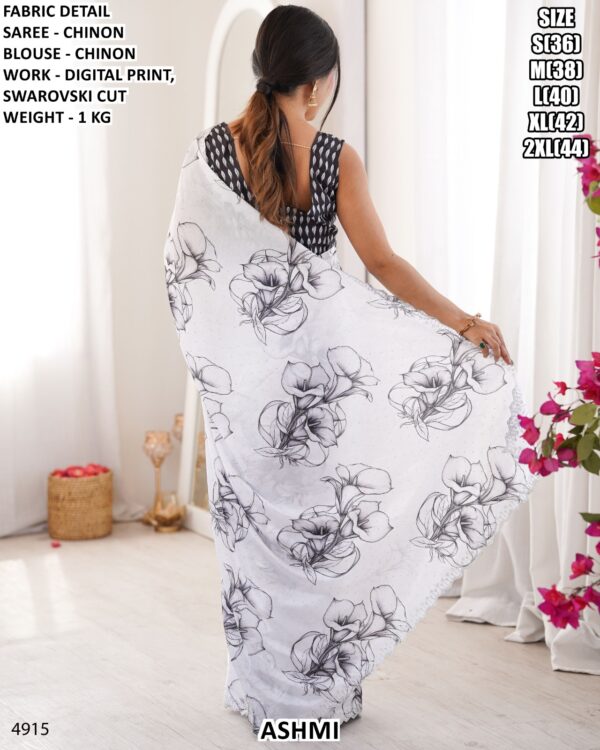 Premium Chinon Saree For Elegant Party And Festive Wear