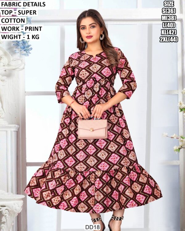 Casual And Festive Wear Super Cotton Printed Dress