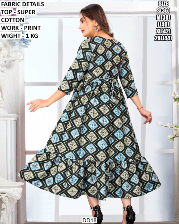 Casual And Festive Wear Super Cotton Printed Dress