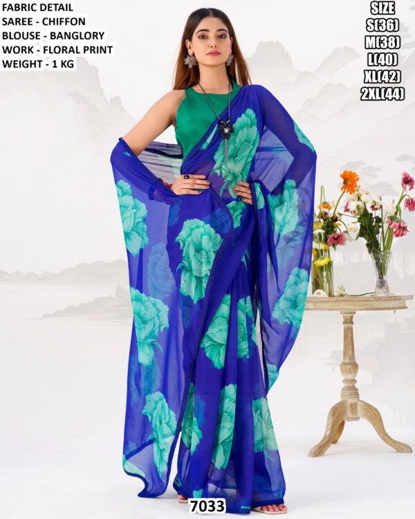 Trendy Floral Print Saree Collection For Women