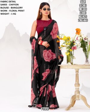 Trendy Floral Print Saree Collection For Women