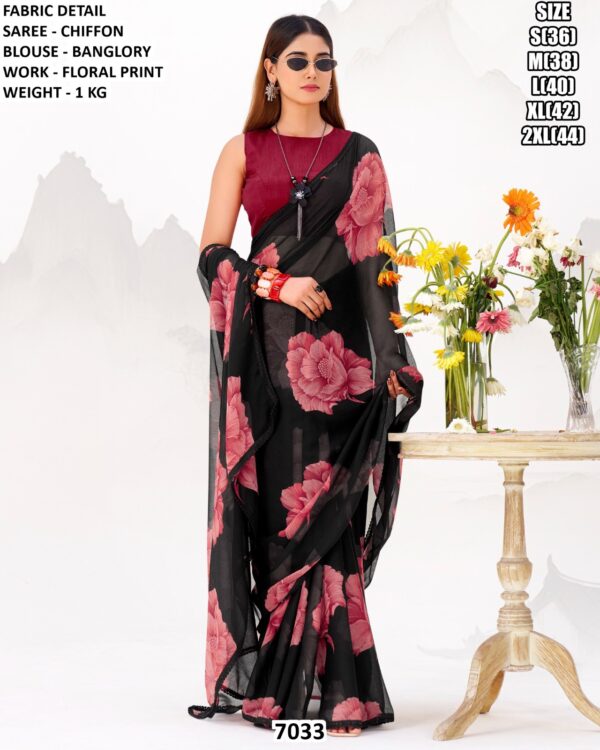 Trendy Floral Print Saree Collection For Women