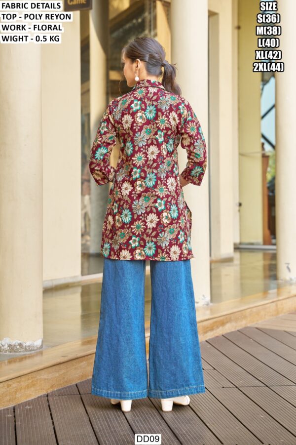 Stylish Poly Reyon Floral Top For Ladies