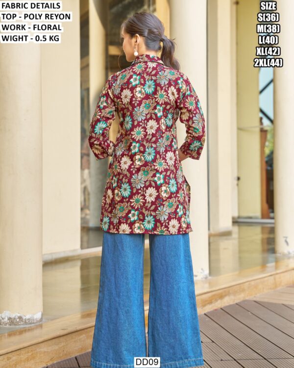 Stylish Poly Reyon Floral Top For Ladies