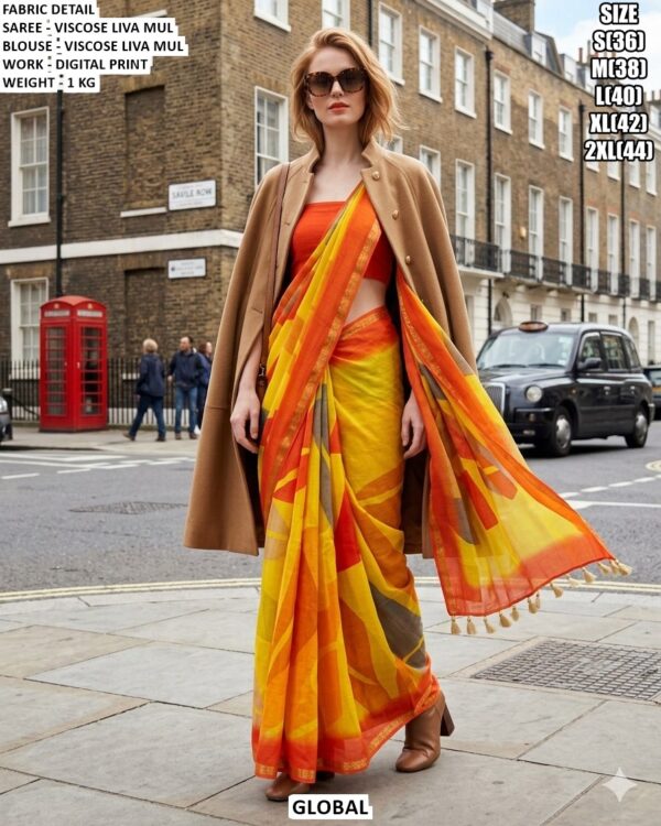 Designer Viscose Liva Mul Saree For Women