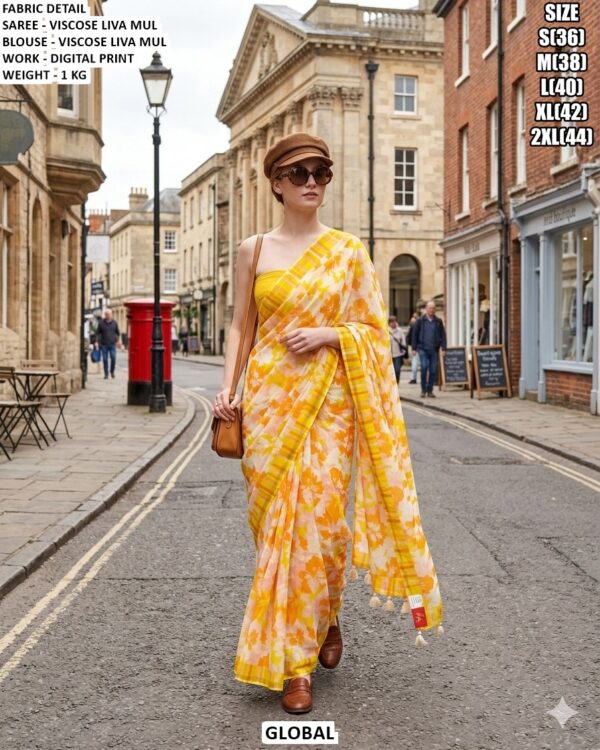 Designer Viscose Liva Mul Saree For Women