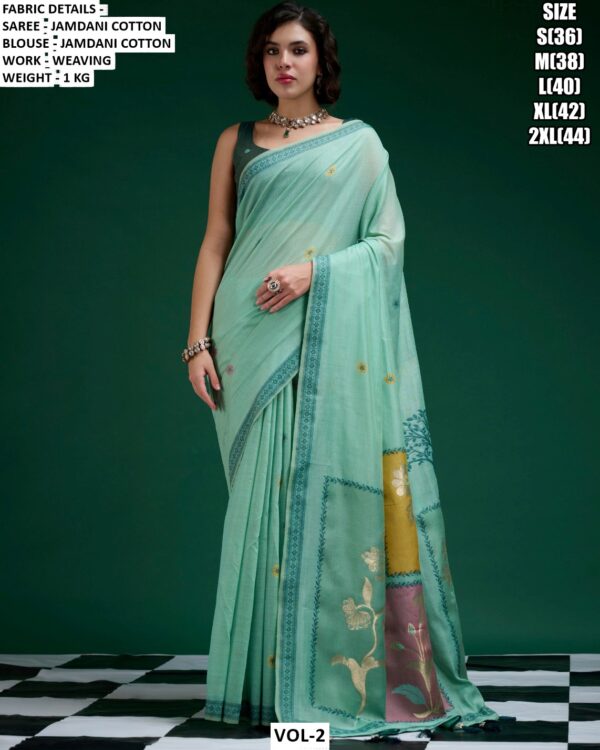 Graceful Jamdani Cotton Saree With Designer Appeal
