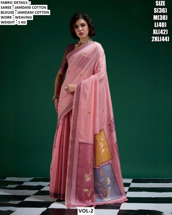 Graceful Jamdani Cotton Saree With Designer Appeal