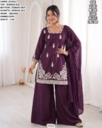 Roman Silk Suit Set With Sequins Embroidery Work