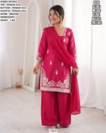 Roman Silk Suit Set With Sequins Embroidery Work