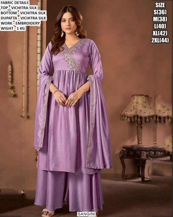 Stylish Vichitra Silk Ethnic Wear Set For Women