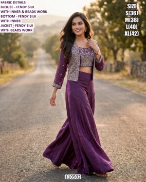 Premium Designer Fendy Silk And Real Georgette Shrug Set Collection