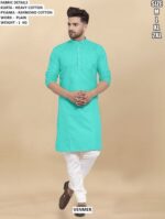 Men’S Heavy Cotton Kurta With Raymond Cotton Pyjama Plain Work Ethnic Set