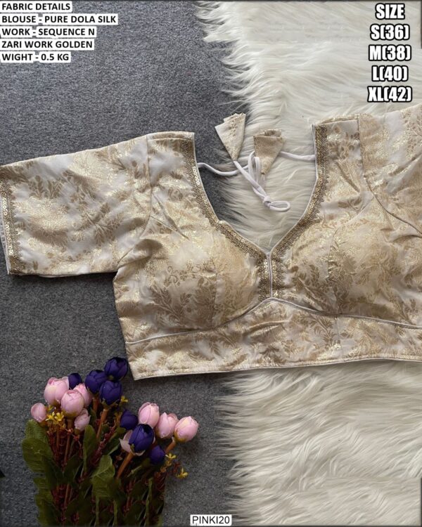 Premium Pure Dola Silk Designer Blouse For Women