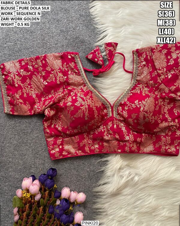 Premium Pure Dola Silk Designer Blouse For Women
