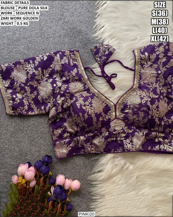 Premium Pure Dola Silk Designer Blouse For Women