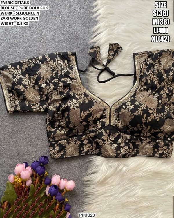 Premium Pure Dola Silk Designer Blouse For Women